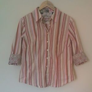 Robert Graham Womens Designer Button Down Shirt L